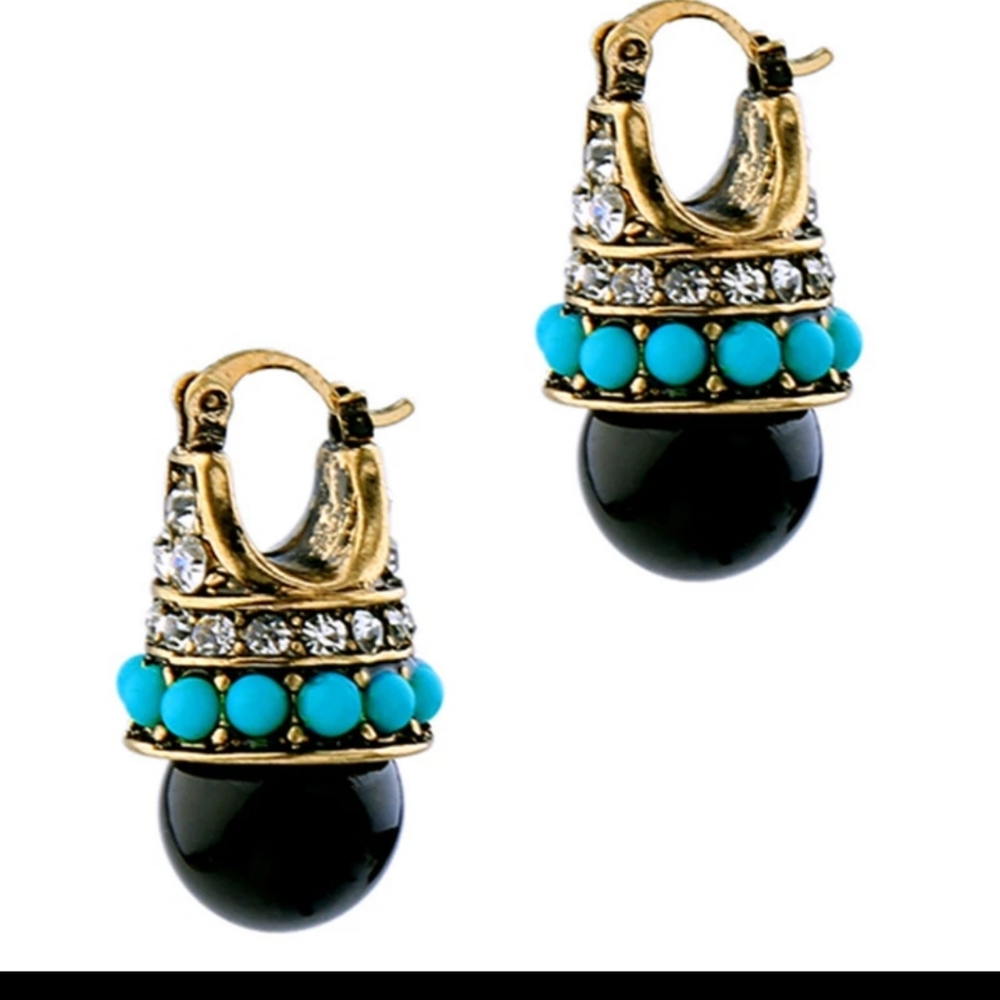 Jeweled drop earrings with rhinestones